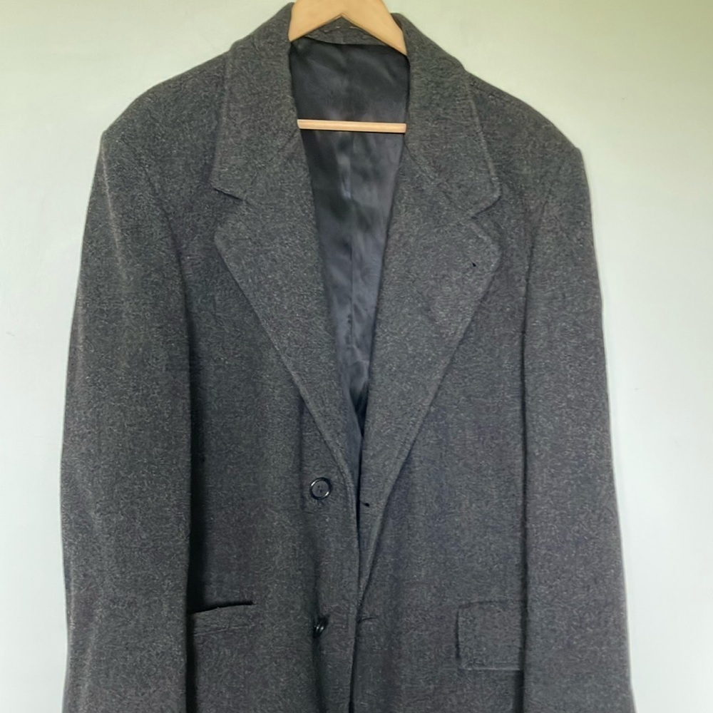 London Fog Classic Gray 100% Pure Wool Maxi Coat - Picture 2 of 7